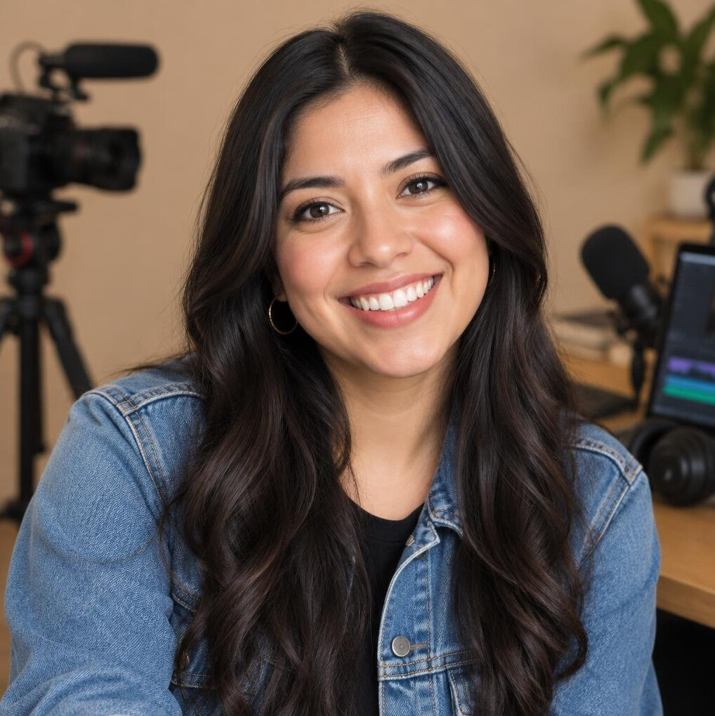 Portrait of a Latina Canadian female audio and video producer